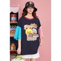 ราคา [❗️Pre-order ส่งใบสั่งซื้อก่อน EMS ตาม]B.Duck เสื้อยืด oversize แขนสองสี พิมพ์ลาย น้องเป็ดเหลือง (29205542174)