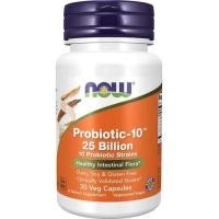 ราคา [NOW Foods] Probiotic-10 25 Billion 10 Strains – Digestive Health & Immune Support – 30 Veg Capsules (Vegan, Gluten-Free) (40556537626)