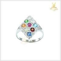 ราคา แหวนนพเก้าแท้ ตามตำรา เงินแท้925 ชุบทองคำขาว (3777903630)