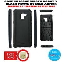 ราคา ซุปเปอร์ ชีป!! Samsung A7 2018 Spigen Robot 2 Softcase Blackmatte Silicone Rugged Armor Case (52405330691)