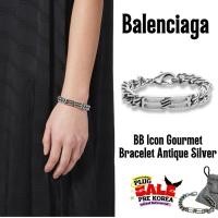 ราคา [Preorder สอบถามก่อนสั่งซื้อ] กำไลข้อมือ Balenciaga BB Icon Gourmet Bracelet Antique Silver (41428181429)