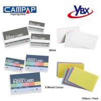 ราคา พรีเมี่ยมโดย CAMPAP INDEX CARD 5Mixed Colour 160gsm 100s ( สีขาว & สี ) (17597570529)