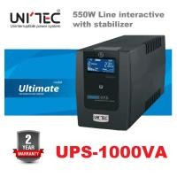 ราคา เครื่องสำรองไฟ UNITEC UPS 1000VA/550W, Digital Display Line interactive with stabilizer ประกัน 2 ปี (23110656763)