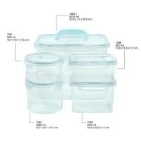 ราคา พร้อมส่งเซต 5 ชิ้น กล่องใส่อาหาร DOUBLE LOCK กล่องถนอมอาหาร สีฟ้า (28963442686)