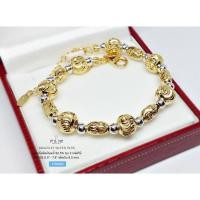 ราคา สร้อยข้อมือเงินแท้ 92.5% ชุบ 2 กษัตริย์ งานร้อยเม็ดเงินอิตาลี Free size 6.5-7.8 นิ้ว (เรือนเงินแท้92.5%) : TH0302 (4725760053)