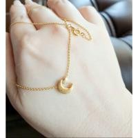 ราคา สร้อยคอโซ่อิตาลีพร้อมจี้แนวยุโรปเสี้ยวพระจันทร์พร้อมชุบทองคำ18kแท้#ทองเหมือนจริง (3451421318)
