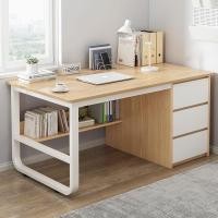 ราคา โต๊ะทำงาน โต๊ะคอมพร้อมลิ้นชัก 100cm มีลิ้นชัก ขาเหล็กหนาเวอร์ชั่นพิเศษ พื้นที่จัดเก็บขนาดใหญ่ (41570978176)