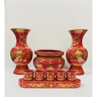 ราคา ถ้วยน้ำชาสวยพื้นแดงทองลายมังกรเซรามิคใช้ไหว้ทำพิธีมงคล ไหว้เจ้าที่จีน ตี่จู้เอี่ย เทพเจ้าต่างๆ (49504925343)