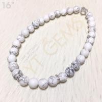 ราคา สร้อยคอฮาวไลท์ (หินแท้) 12 มม. แต่งล้อเพชร ตะขอเพชรทรงหัวใจ 16 นิ้ว YTG-11746 (21270480321)