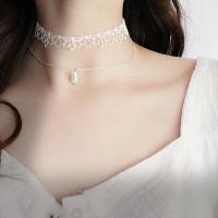 ราคา สร้อยคอโชคเกอร์ โซ่ สองชั้น จี้ไข่มุก ลูกไม้ ดอกไม้ สีขาว (17686330824)