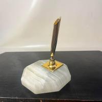 ราคา แท่นวางปากกาตั้งโต๊ะ Sheaffer งานวินเทจ ฐานหิน Onyx แท้ Vintage Sheaffer Desktop Pen Holder Base – Onyx (47055643578)