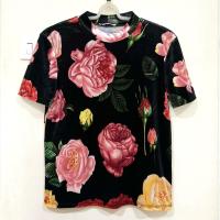 ราคา เสื้อกำมะหยี่ ลายดอก Zara TRF แท้ % Size S *ส่งต่อ*มือสอง* (55555879076)