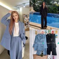 ราคา Blazer Set ️ชุดเซทเสื้อสูท+กางเกงขายาว ชุดทำงานสุดปังสาวอวบ (19284288983)