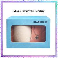 ราคา Starbucks Love Knot Pendant with Green Swarovski Crystals necklace with Ceramic Mug Box Valentine Jewellery (57104898057)