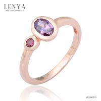 ราคา LENYA แหวน CZ สีม่วงจาก SWAROVSKI เสริมรสนิยม ขนาด 6 มิล ตัวเรือนเงินแท้925 ชุบพิงค์โกลด์ (41622245364)