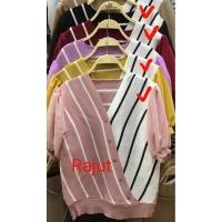 ราคา เสื้อชีฟองแขนสั้นคอวีถักด้านบน (26732137312)