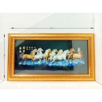 ราคา ภาพมงคล กรอบรูปม้ามงคลพื้นดำ ขนาดใหญ่กว้าง 34 cm ยาว 62cmพร้อมกรอบไม้โพลีสีทอง กรอบรูปมงคล ม้าพื้นดำจีน (12401348890)