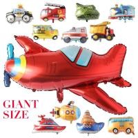 ราคา ของเล่นขนาดใหญ่ฟอยล์ยานพาหนะอาบน้ําเด็กเด็กถังเครื่องบินรถพยาบาลรถบัสรถดับเพลิงตกแต่งงานเลี้ยงวันเกิดรถไฟเรือลูกโป่ง (41366665363)