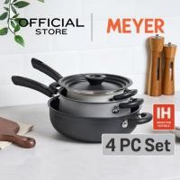 ราคา MEYER Stackable Cookware Set 4 ชิ้น Non-Stick ชุดหม้อกระทะ ประหยัดพื้นที่ครัว (10162-T) (43762266526)