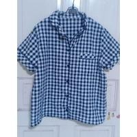 ราคา ถ516(51)#ส1เสื้อเชิ้ตคอปกลายสก็อตแขนสั้นงานป้ายguแต่งกระดุมหน้ารอบเอว:"รอบอก:41"สะโพก:"เสื้อยาว:24"วงแขน:7"แขนยาว:12.5" (29706581056)