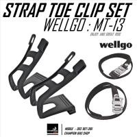 ราคา ตะกร้อบันไดจักรยาน พร้อมสายรัด สีดำ WELLGO : MT-13 TOE CAGE CLIP & STRAP SET FOR PEDAL (20986842575)