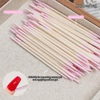 ราคา 100 ชิ้น Double-headed Fine Cotton Swab ไม้ชี้ Tip Cotton Swabs สําหรับเล็บ Touch Up ทิ้งแต่งหน้า Applicators (46602463409)