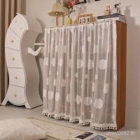 ราคา ผ้าม่านตู้ตู้เสื้อผ้าที่สวยงามผ้ากอซม่านมายากลฟรีการปิดกั้นสติกเกอร์ป้องกันฝุ่นผ้าม่านชั้นวางตกแต่งตู้ผ้าม่านประตูผ้าม่านการเจาะ IBF3 (41328063838)