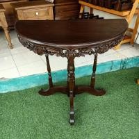 ราคา โต๊ะครึ่งวงกลม ไม้สัก สีโอ๊ค (18378970247)