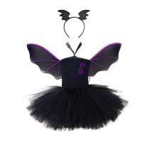 ราคา C 3Pcs Kids Girls Halloween Bat Costume Cosplay Party Tutu Dress With Hair Hoop And Wings Set For C (50602427846)