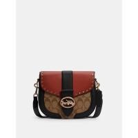 ราคา กระเป๋า Coach Georgie Saddle Bag In Colorblock Signature Canvas With Rivets (8421835201)