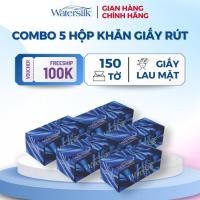 ราคา คอมโบ5กล่องกระดาษทิชชู่กระดาษเช็ดหน้าวอเตอร์ซิลค์150แผ่น/กล่อง กระดาษนุ่มลื่น2ชั้น (53204431595)