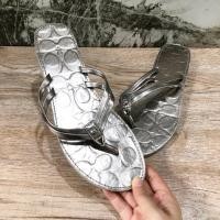 ราคา รองเท้าแตะCoach s.37-38 สีเงินเมทัลลิก ใหม่วิ้ง (2163717281)