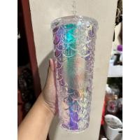 ราคา Starbucks Tumbler Mermaid Studded Double Wall - 24oz พร้อมหลอดและโลโก้ Starbucks Mermaid Cup *DEFECT ITEM* (22243431248)