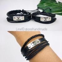 ราคา กำไลข้อมือหนังแท้จี้เลสสลักชื่อ(ทักแชตแจ้งชื่อที่สลักค่ะ) (4403845473)