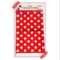 ราคา MERAH ผ้าปูโต๊ะพลาสติกวันเกิด ผ้าคลุมโต๊ะลายจุดสีแดง (7581022220)
