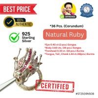 ราคา แหวนเงิน หัวมังกร ขยับได้ ทับทิมธรรมชาติ (Round Mixed) Size #55 (925 Silver Sterling Ring) Natural Ruby (44220082063)