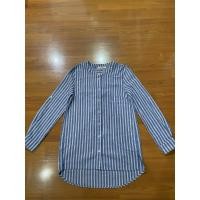 ราคา xact แท้เสื้อลายทางสีฟ้าคอจีนแขนเสื้อมีธนูใส่พับแขนขึ้นได้แบบเรียบแต่น่ารักชายเสื้อหน้าหลังไม่เท่ากันเก๋สภาพดีมือสอง (28055549252)