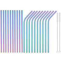 ราคา 304 Stainless Steel Drinking Straw High Quality 20pcs Straw Set Eco-friendly Reusable Metal Straws Set Party Juice Bar A (21794629709)