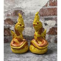 ราคา พญานาคคู่รัก ปูนปั้น 1 คู่ (สีนากทอง). (16875767856)