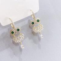 ราคา ต่างหูรูปนกฮูกสวยน่ารักก้านเงินแท้เพชรczแท้ (4668112423)