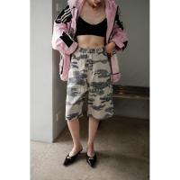 ราคา ️กางเกงยีนส์ขาสั้นลายทหารแต้มสี (41210823374)