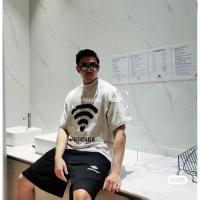 ราคา BALENCIAGA/BALENCIAGA เสื้อยืดแขนสั้นคอกลมสไตล์คู่ผู้ชาย Raglan Sleeve Counter Synchronization หลวม Joint Street สไตล์สีทึบ FOD7 (42528852876)