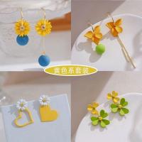 ราคา ต่างหูดอกเดซี่สามมิติสีเหลือง ออกแบบพิเศษสำหรับฤดูใบไม้ผลิ (52254639354)