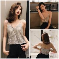 ราคา เสื้อสายเดี่ยวคอวี ปักเลื่อมทั้งตัว สีเงิน (9394600702)