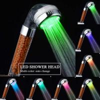 ราคา Water Powered LED Light Bathroom Handheld Shower Spray Head With Anion Particles (24277754519)