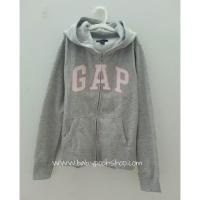 ราคา เสื้อเด็ก Gap Kids : กันหนาว GAP ซิปหน้า สีเทา โลโก้ขอบชมพู (21244803079)