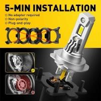 ราคา ❤ AUXITO หลอดไฟไฟหน้ารถมอเตอร์ไซค์แบบ LED H7 Q16 100W 20000Lm หัว (26700314197)
