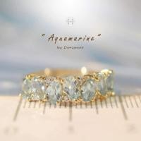 ราคา Dorismae Aquamarine size 57 Gold 18k แหวนทอง 18k มีใบรับประกัน (42177345599)
