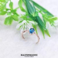 ราคา RP029 แหวนพลอยโทพาซแท้ ( Natural Topaz ) เฉดสีลอนดอน ตัวเรือนเงินแท้ 925 ชุบพิงค์โกลด์ เป็นงานแก้ไซส์ฟรี (22285824008)