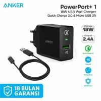 ราคา Anker PowerPort+ 1 QC 3.0 Charger USB A 18W + สาย Micro USB - B2013 (44352893352)